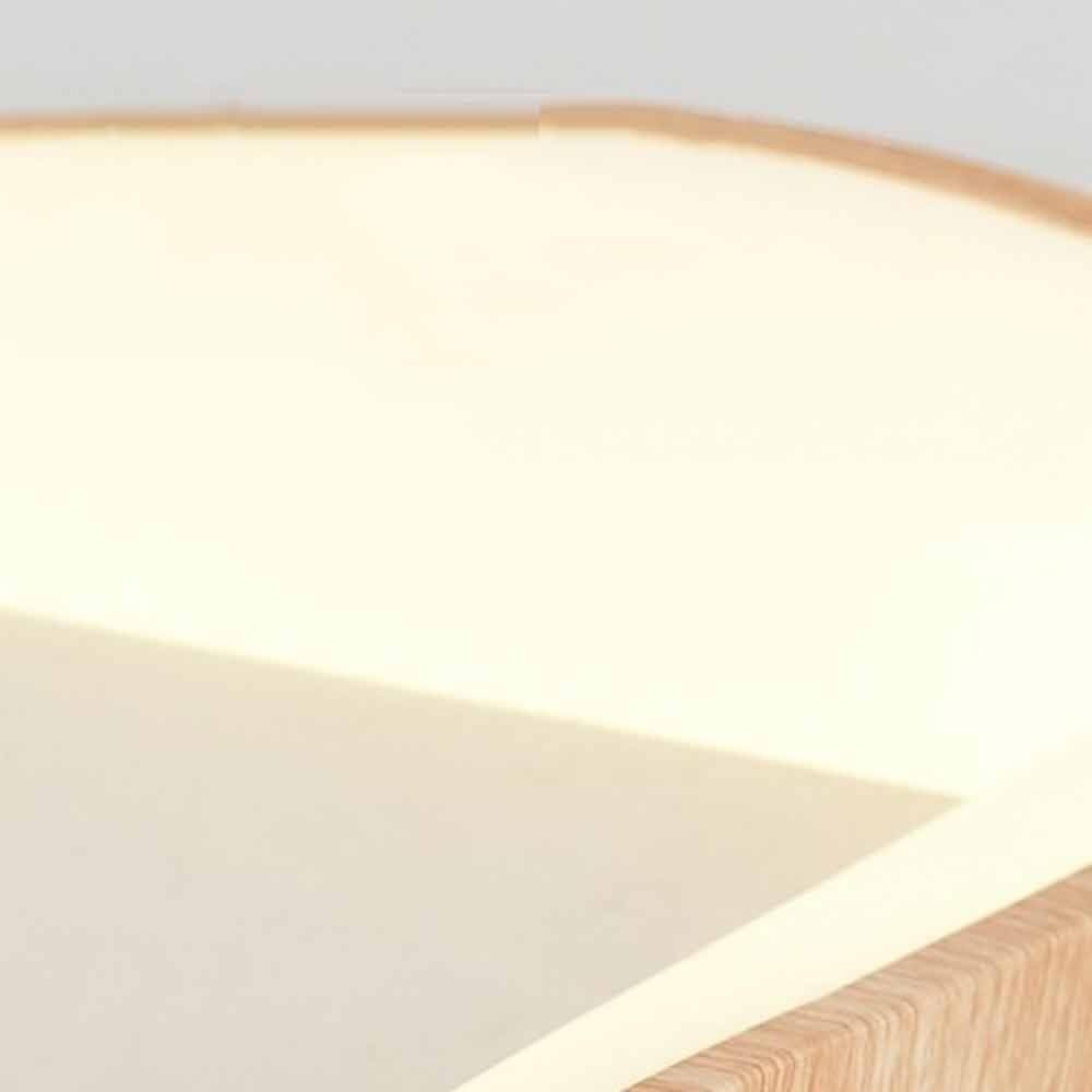 LED Ceiling Lamp Nordic Living Room Ceiling Lights Rectangular Atmospheric Hall Flat Ceiling Lighting (3000K-6000K) Original Wood Grain Color LED Bedroom Study Room Flush Mount Fixture Wood co