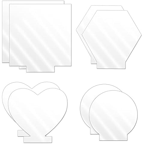 8 Pieces Clear Acrylic Panels for LED Light Base, Acrylic Blanks Cast Plexiglass Board for Painting Creation Project, Plastic Glass Panel for Bar Atmosphere, Signs, Display Lamp DIY Craft Cover