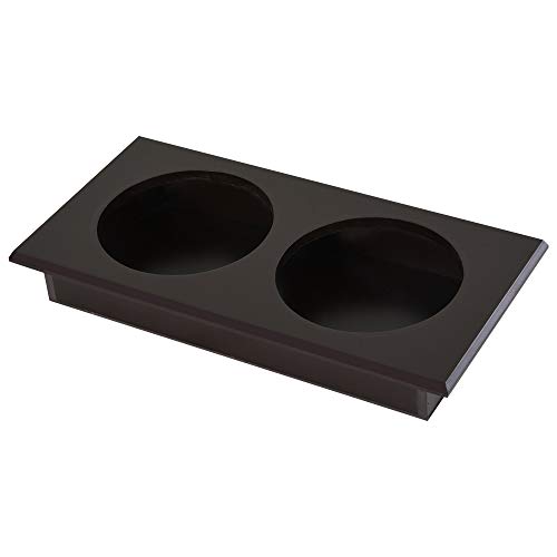 PawHut Erhöhter Hundenapf Futternapf mit Staumraum Wassernapf 2 x 2000ml Edelstahlnäpfen Hundenäpfe Fressnapf Futterstation für Hunde Katzen Espresso