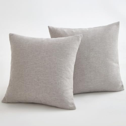 Sunday Praise Linen Decorative Throw Pillow Covers,Classical Square Solid Color