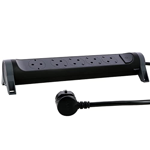 Regleta de 5 tomas Legrand con protección de sobretensiones y cable de 1,5 metros negro 694532