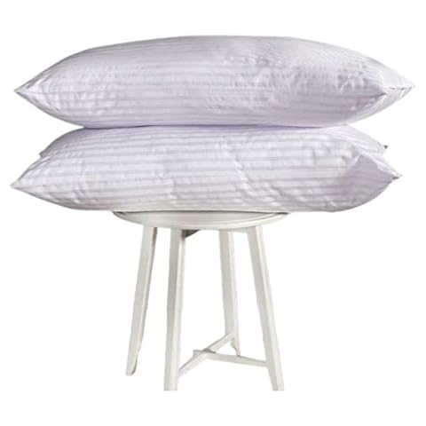 Adam Home Paquete de 2 almohadas de rayas blancas con relleno extra cardado Cover