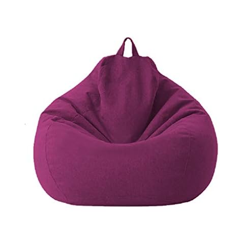 Yiiciovy Bean Bag for Adults and Kids Sofa Chair Storage, Lazy Bean Bag Chair Cover, Waterproof Zippered Bean Bag Canvas Chair Cover, Without Filling (Purple, 27.56inch*31.5inch) Cover