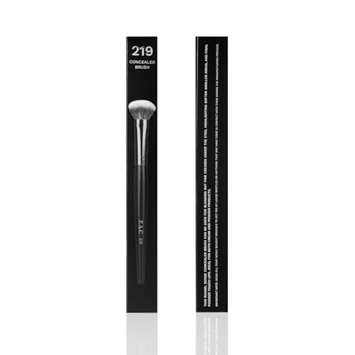 Image of PAC Concealer Brush 219 for Women with soft bristles | Multipurpose Brush Can be used to highlight & brighten your face & for precise contouring | Works with Cream, Liquid and Powder Formulations