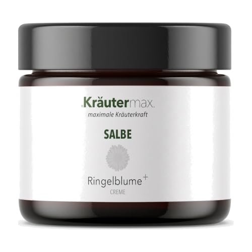 Kräutermax Ringelblume Salbe Calendula, natürliche Basis mit Ringelblume Blütenöl, Kamillenöl, Weizenkeimöl, 100 ml