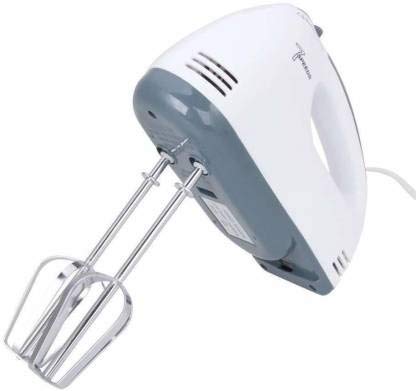SPJ ENTERPRISE Scarlett Hand Mixer - 7 Speed Egg Beater with Chrome Beater + Dough Hook