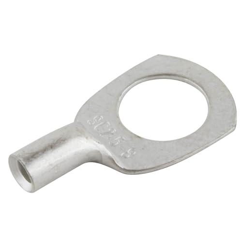 SeKi - SeKi Lot de 25 cosses tubulaires 2,5 mm² - Diamètre du trou M8 - Cosses de câble non isolées en cuivre étamé - Connecteurs pour câbles de batterie, boîtes de distribution, voiture