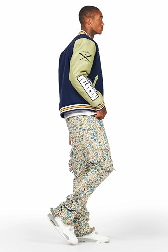 Men's Ayara Beige/Multi Slim Tapestry Flare Jean in3