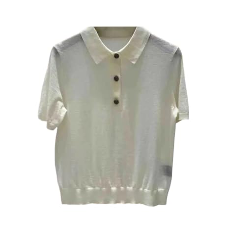 Women's Mandarin Collar Short Sleeve Loose Fit Classic Casual Spring