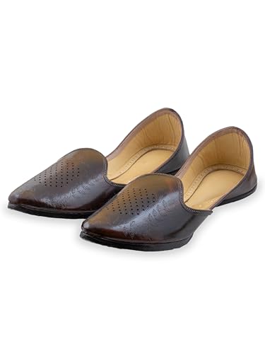 Image of KORAKARI Men's Traditional Leather Punjabi Jutti Comfortable Mojari for Men