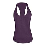 ZTFYKLIN Camisetas Blancas Mujer Chaleco Deportivo Y De Yoga Color Liso Para Exteriores Con Espalda Hueca Tirantes. (Purple, S) Deporte Top Negro Niña Camiseta Brillo Sudadera Roja Corto Jersey