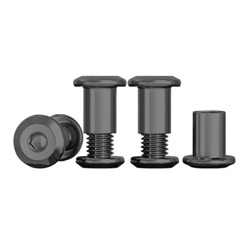 Drenky M5 X 10mm Connection Screws M5 Black Belt Buckle Binding Bolts 304 Stainless Steel Screw Post Rustproof Furniture Bolts Sleeve Nuts for Bed Door