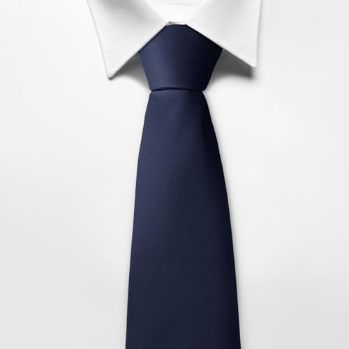 Image of Men's Classic Satin 3.15 inch Soild Color Necktie Wedding Business Tie & Gift Box