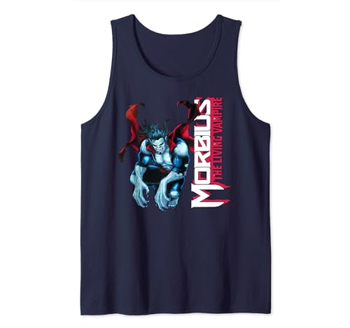 T-shirt sans manche Morbius The Living Vampire Marvel noir imprimé pour l'été