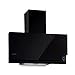 Klarstein Amelia - Campana extractora de pared, Potencia de 123 W, Extracción 586 m³/h, 3 niveles de potencia, Control táctil iluminado, Iluminación LED, Diseño plano, 90 x 46 x 23 cm, Negro