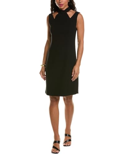 tahari a line dress Tahari Sleeveless Navy Blue & Silver A-Line Dress Pockets & Bow ~ Women's 4 EUC!