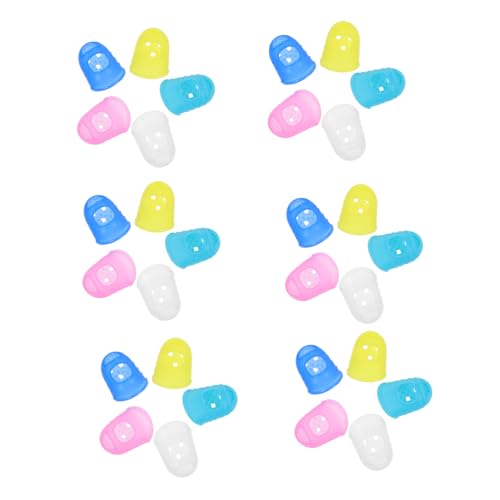 ERINGOGO 50pcs Guitar Practice Fingertip Covers Silicone Finger Protectors for Pain Relief Reusable Skin-friendly Light Pastel Colors