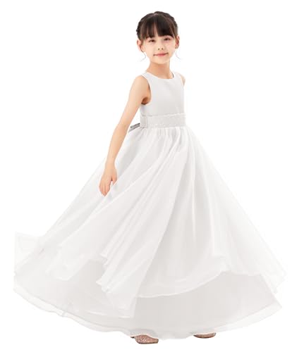 ekidsbridal Tiered Ruffle Organza Flower Girl Dress for Toddlers Wedding Bridesmaids Seq12