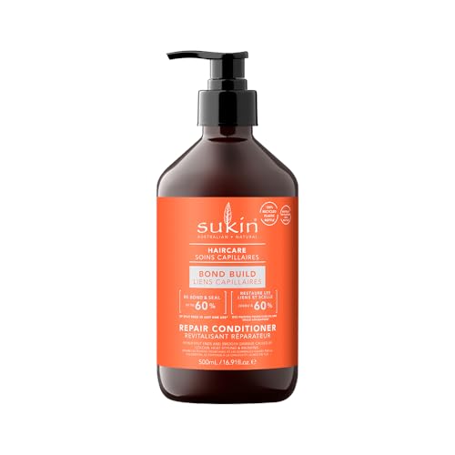 Sukin - Bond Build Repair Conditioner - Paraben Free - Moisturising with Lemon Myrtle and Botanicals - Repair Split Ends and Smooth Damage Caused by Colour, Heat and More - 500ml