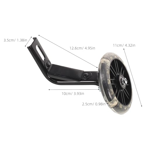 1 par de ruedas de entrenamiento para bicicleta con luz intermitente silenciosa - ruedas auxiliares para bicicleta de 12 pulgadas - ayuda para equilibrio en bicicletas infantiles, reemplazo para uso al aire libre, color negro miniatura 5