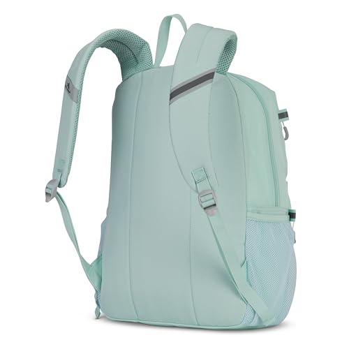 Image of High Sierra Everclass Backpack - Travel or Work Laptop Bookbag with 360 Reflectivity, Dual Water Bottle Pockets & Fits Laptops Up To 15.6 inch, One Size, Sky Blue