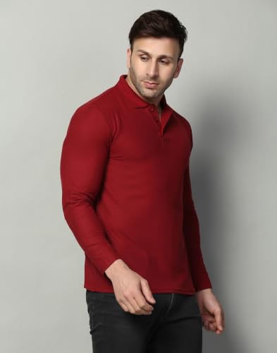 Image of INKKR Full Sleeve Men's Solid Polo Neck T-Shirt Combo