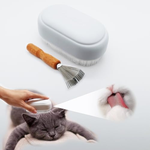 Image of Cat Tongue Brush Soft Cat Grooming Gentle Hair Brush for Shedding Massage Includes Detangling Cleaning Claw