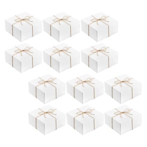 Boîtes présents carrées en papier blanc pour mariage et fête d'antant
