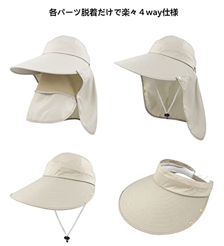 Mukeyo ガーデニング 帽子 uvカット 全面保護 日よけ帽子 紫
