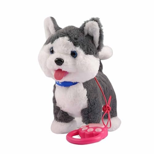 Juguete genérico para perro robot,Mando a distancia de caminata alimentado por pila | Cachorro de peluche realista e interactivo con voz - para y familia juego interior al aire libre