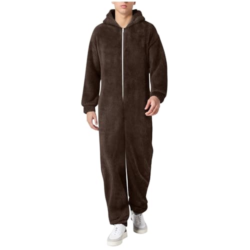 Mono de forro polar para hombre calidez total contra el frío con capucha de algodón