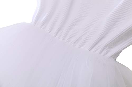 Image of GSVIBK Baby Girls Tutu Dress Sleeveless Toddler Cotton Tulle Skirt Princess Party Prom Dresses