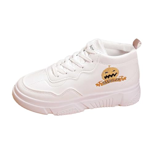 Zapatillas deportivas para mujer, cómodas, con plataforma, para correr, deportes, Halloween, exteriores, transpirables, ligeras, para fitness, tirolesa, festivas, de verano, White1, 36.5 EU
