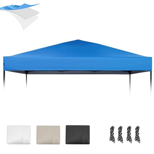 10×10 Canopy Replacement Top, Pop Up Canopy Replacement Tent Cover for Straight Leg Frame, Waterproof Canopy Top Cover for Garden Patio Camping (Top Only)(Blue)