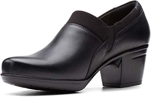 Clarks Women's Emslie Summit Loafer, Black Leather/Textile Combi, 8.5