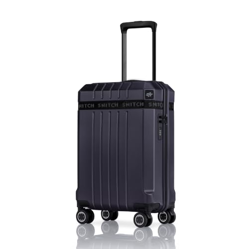 Image of SNITCH VITTO Cabin Size Blue Polycarbonate Hard Travel Suitcase - Trolley Bag Small & Luggage with 8 Wheels, Premium Lock, Wet Pouch & Free Shoe Bag