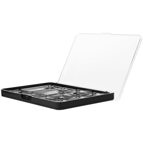 MAJORMENCH Bandeja para Sombras de Ojos Vacía Magnética 10 Compartimentos Tamaño Mediano Material Resistente Color Negro Adecuado para Almacenamiento y Viaje en Maquillaje Profesional