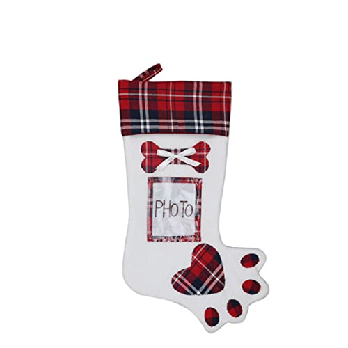 Jorzer Chaussettes de Noël Chaussettes de Patte de Chien hangable Chaussette de Dessin animé avec Une Patte de Patte de Chien Cover
