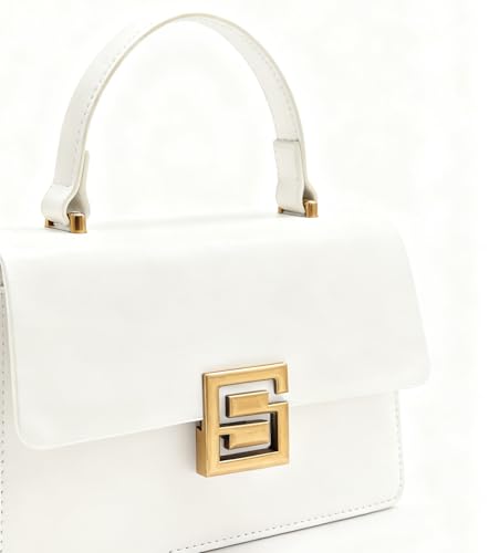 Image of Designer Satchel Purses For Women, Small Cute Crossbody Handbag, Ladies Vegan Leather Top Handle Bags
