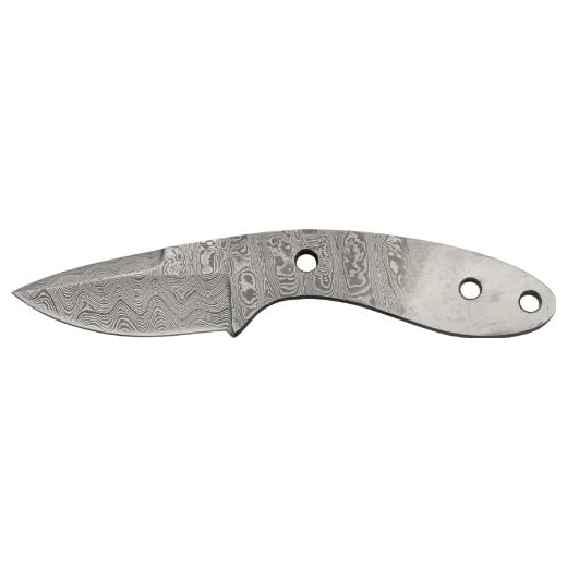 Knife Blanks DM2719 7" Overall Damascus Drop Point Hunter Knife Blade