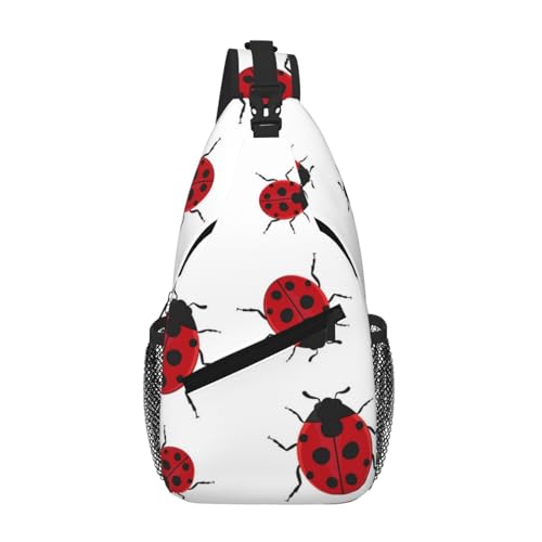 Cross Chest Bag Diagonally-Ladybug Print Durable Hiking Daypacks With Large Capacity For Women Men