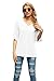 SUEANI Women's Casual V Neck Bell Sleeve Shirts Tops Loose Blouses(X-Large, White)