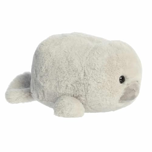 Image of Aurora® Adorable Spudsters™ Mumbles Manatee™ Stuffed Animal - Round Shape Makes for Comforting Cuddles - Perfect for Kids All Ages and Animal Loving Adults - Gray 11.5 Inches