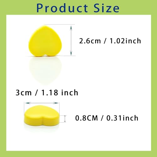 PYJLBX Strong Fridge Magnets, 30Pcs Yellow Heart Whiteboard Magnets - Image 3