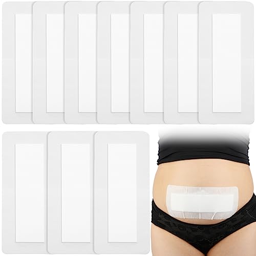 Image of 10 Pcs C-Section Incision Adhesive Island Dressing 4"x10" Bandage Breathable Bordered Gauze Pads for Post Abdominal Surgery Hysterectomy Tummy Tuck Recovery Wounds Cover Women Patients