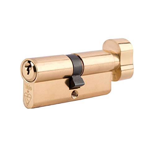 Yale KMT3030-PB Euro Thumbturn 1 Star Kitemarked Cylinder, 3 Keys Supplied, High Security, Boxed, Suitable for All Door Types, 30:10:30 (70 mm), Brass Finish