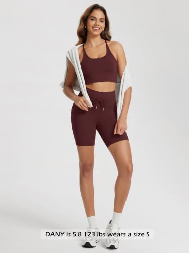 Image of ODODOS Halter Sports Bra for Women Non Padded Strappy Cropped Tops Workout Yoga Crop