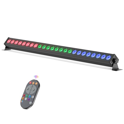 24LEDs Wall Washer Light,72W RGB Stage Lights Bar DJ Party Lights Bar Effect Lighting with DMX&Sound Mode Control for Church Wedding Birthday Disco Dance Events Indoor(1)