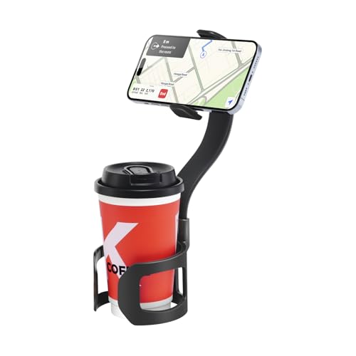 APPS2Car Cup Phone Holder for Car with Solid Adjustable Alloy Arm, Save Space, Easy Installation, Long Neck Car Phone Mount Compatible with iPhone Samsung Google Smartphones