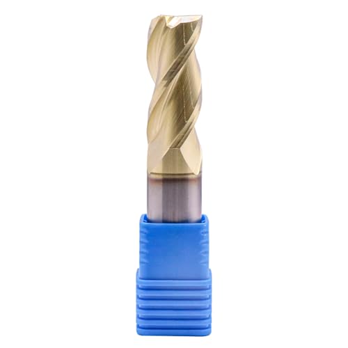 Image of 3 /4 inch 3 Flute Solid Carbide Square End Mill, ZrN Coated for Aluminum | 37 Helix, 3 /4 inch Cutting Dia, 3 /4 inch Shank Dia, 1-3 /4 inch LOC, 4 inch OAL, for Milling Aluminum and Copper